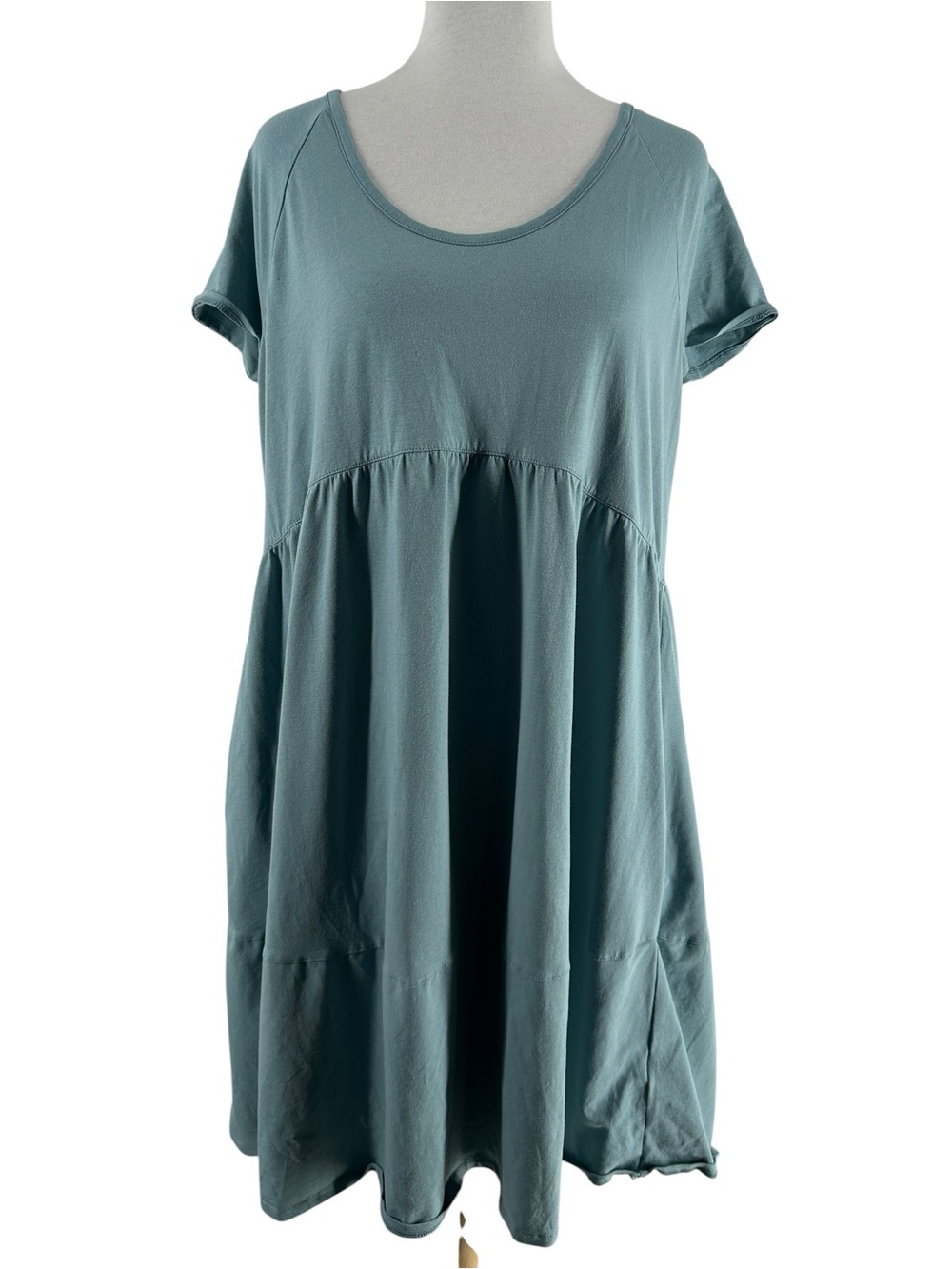 Pact babydoll dress organic cotton teal comfort everyday sz M